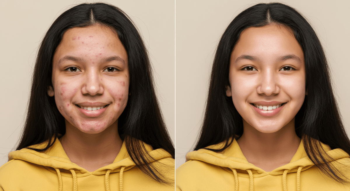 teenage transformation journey skincare with before after results 1