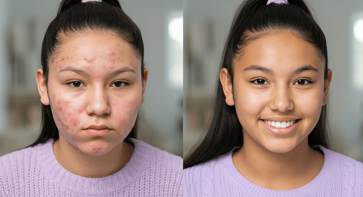 transformation teenage hispanic female with acne treatment before after 1